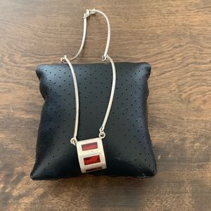 VINTAGE 925 STERLING SILVER MOD STONE CHOKER